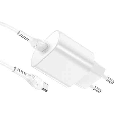 Зарядное устройство HOCO N22 Jetta USB-C PD25W + cable USB-C to USB-C White (6931474760081) Винница