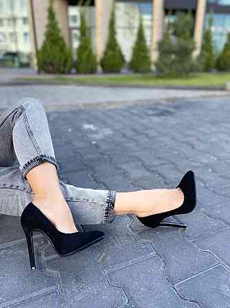 Туфлі жіночі LENA MELIANI чорні еко-замша каблук 11.5см 38р. (3560) Коломыя