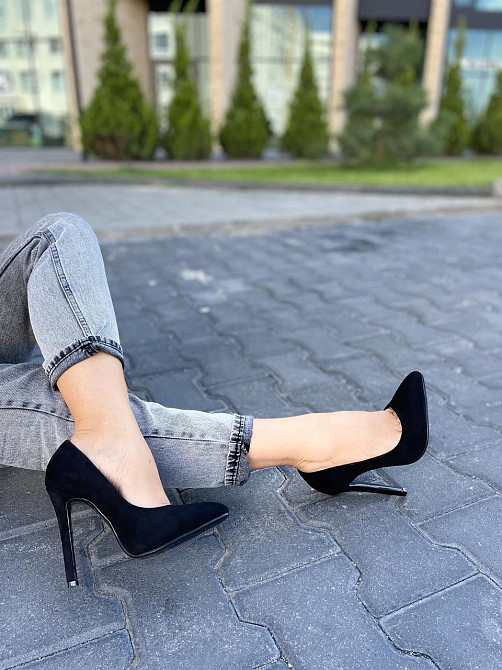 Туфлі жіночі LENA MELIANI чорні еко-замша каблук 11.5см 38р. (3560) Коломыя - изображение 4