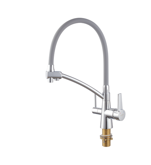 Кухонний змішувач Koer KB-72003-01 з виходом для питної води сірий/хром (KR3375) Чернівці - фото 7