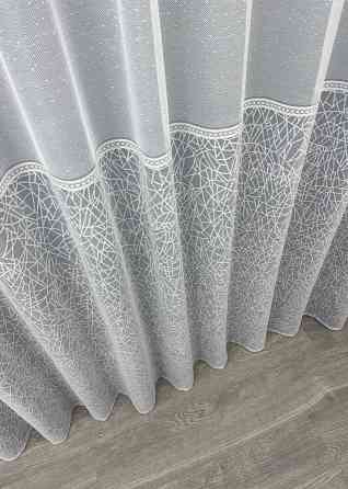 Тюль жаккард цвет белый с серым 1672т Киев