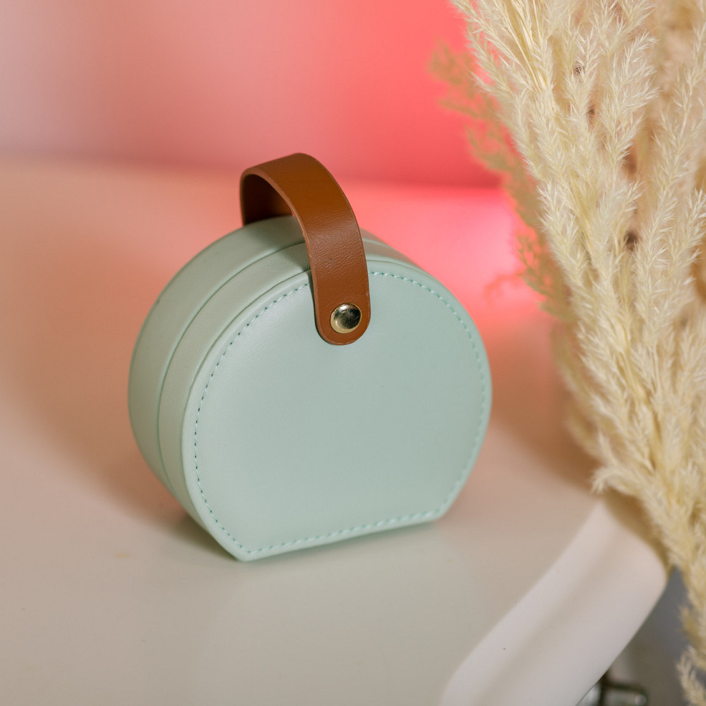 Скринька для прикрас з еко шкіри 10×9×4.5 см ​​органайзер для ювелірних виробів HP-5-31GR Київ - фото 5