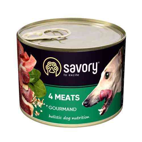 Вологий корм Savory для дорослих собак усіх порід, з чотирма видами м'яса, 200 г Київ