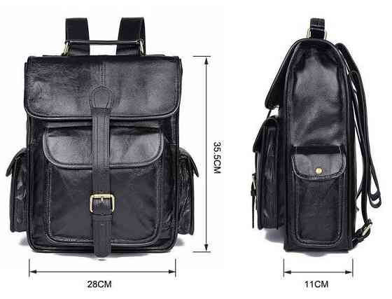 Рюкзак Vintage 14967 кожаный Черный Киев