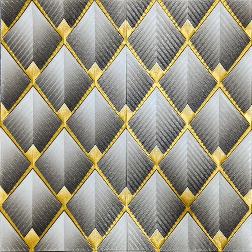 Серая 3D стенная панель Ромб Киев - изображение 1