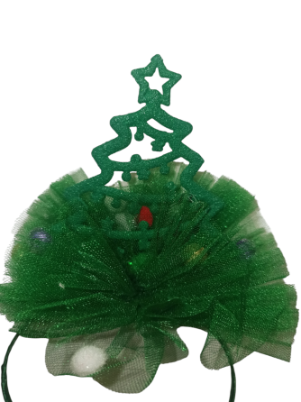 Новогодний обруч елочка с фатином на голову one size ручная работа зелёный Киев