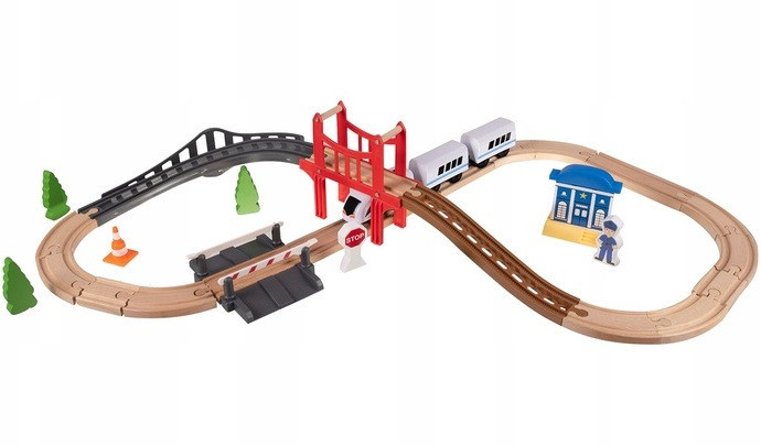 Детские Деревянные железнодорожные пути с батарейным питанием из 37 элементов Kruzzel (22646) Нововолынск - изображение 2