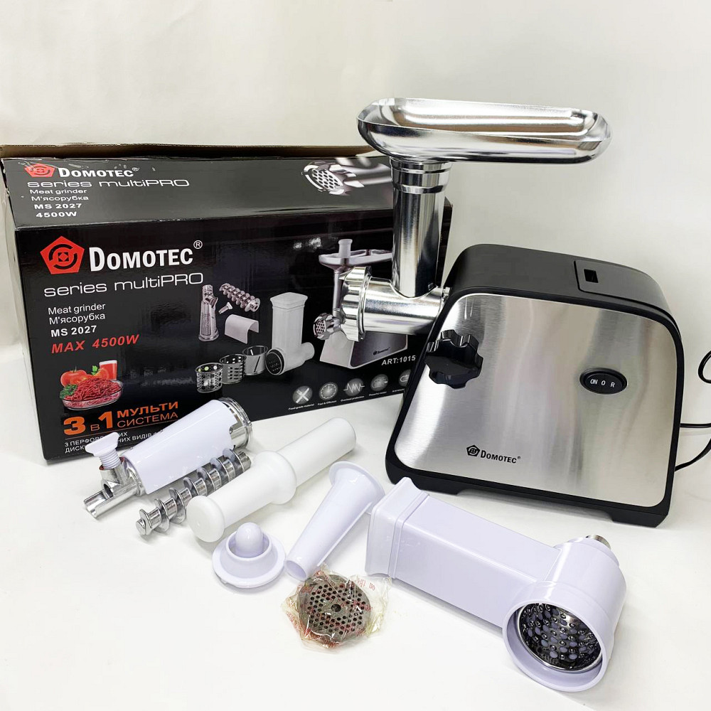Мясорубка 3в1 мясорубка для дома Domotec MS-2027 4500Вт, Электрические мясорубки кухонные QI-41 Львов - изображение 6