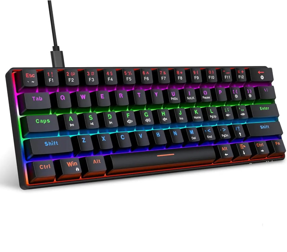 Ігрова механічна клавіатура Snpurdiri 60% V900 Black RGB підсвітка 61 клавіша дротова Type-C для геймерів та роботи Київ - фото 2