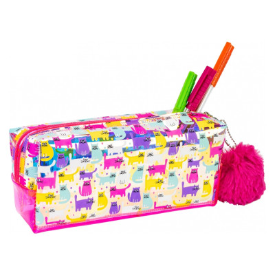 Пенал Cool For School голографічний з помпоном 1 відділення рожевий (CF87074) Вінниця - фото 2