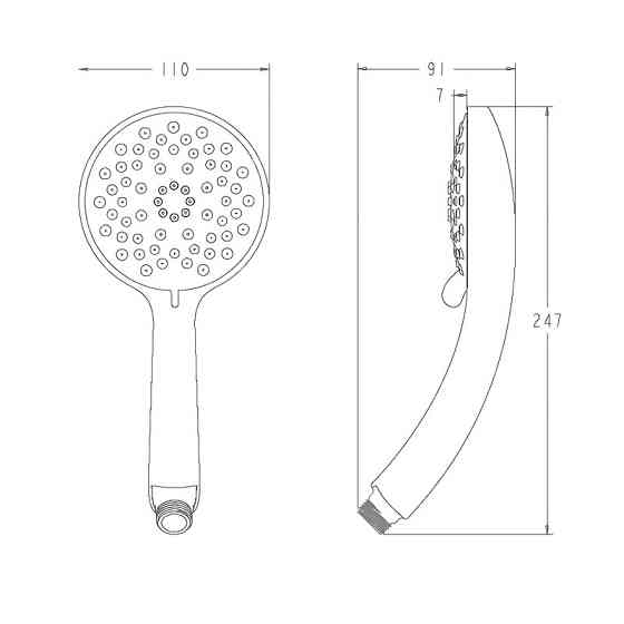 Лійка для душу Koer KP-0410-01 7 функцій (Колір хром) (KR5414) Київ