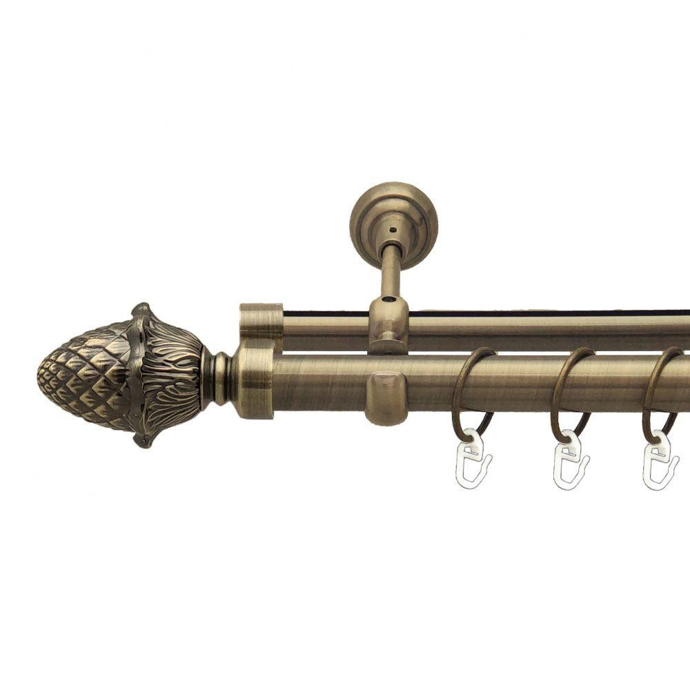 Карниз Orvit Цинара металевий дворядний опозитний гладка \ профільна труба кільце металеве Антик 25\19 мм 240 см (7524150) Львів - фото 1