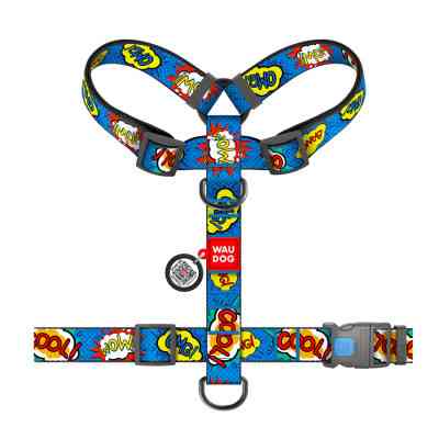 Шлей для собак WAUDOG Nylon анатомическая H-образная с QR-паспортом "ВАУ" пластиковый фастекс XL (323-0087) Винница
