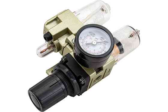 Блок підготовки повітря міні для пневмосистеми (фільтр-регулятор + лубрикатор) 1/4 діапазон регулювання тиску 0-10 bar Forsage Одеса