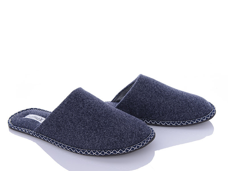 Хатні капці чоловічі кімнатні закриті PaGo синій повсть розмір Одеса - фото 3