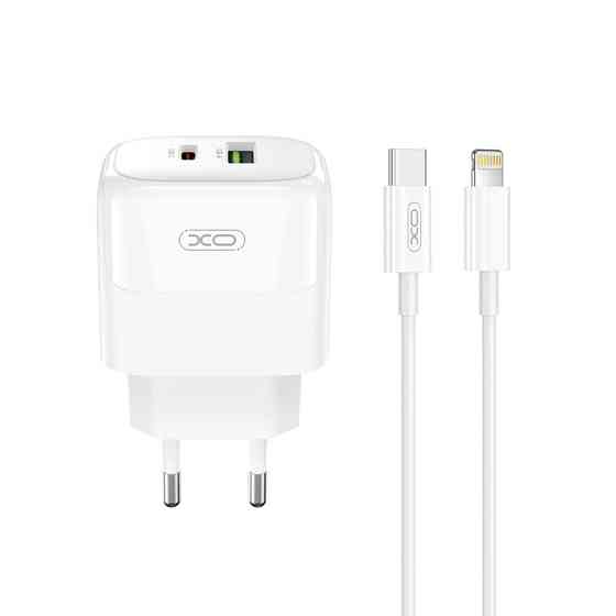 Мережевий зарядний пристрій XO L138 PD30W/QC18W 1USB-A+1USB-C + Lightning кабель білий Львів