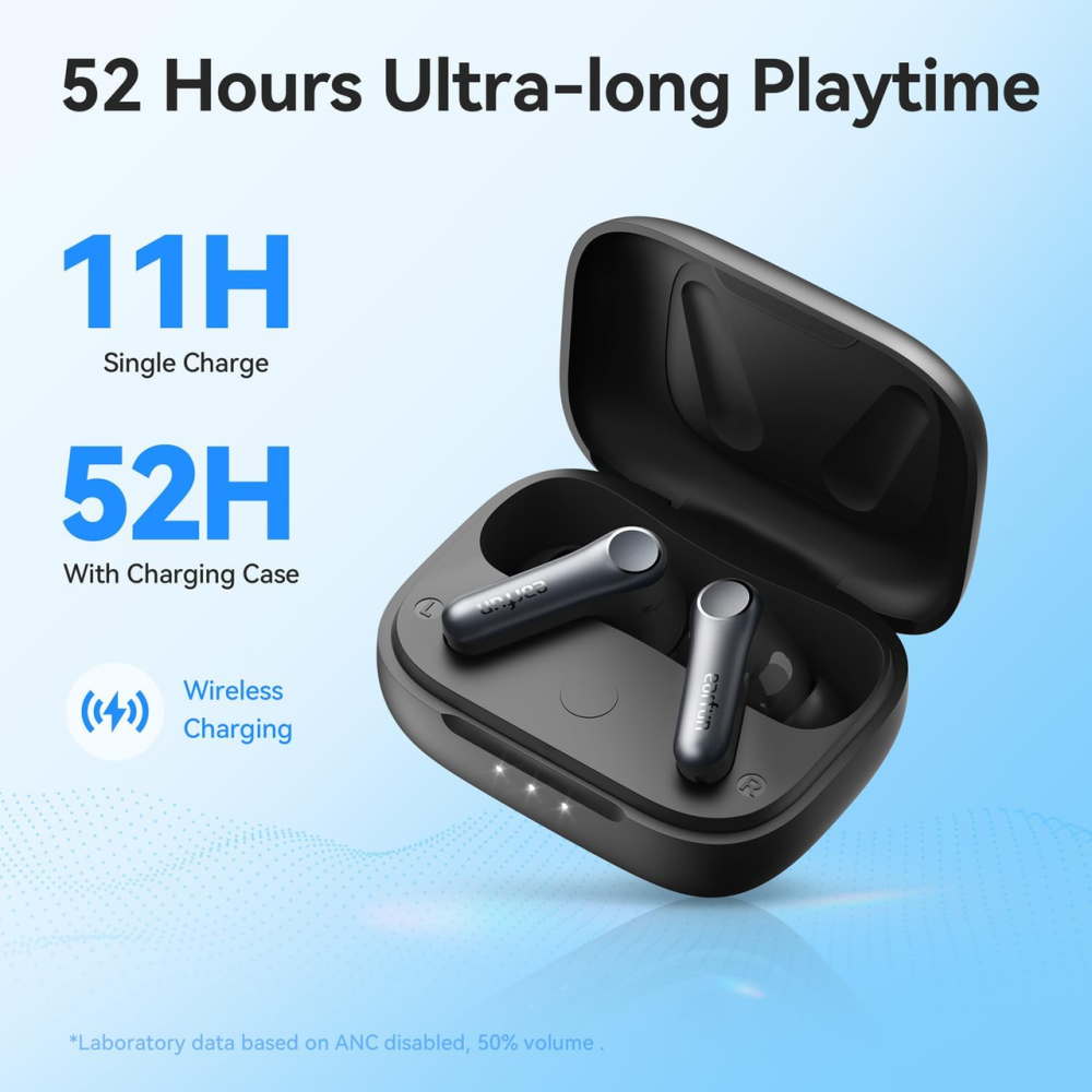 Бездротові навушники EarFun Air Pro 4 TW600, TWS, Bluetooth 5.4, ANC до 50 дБ, aptX Lossless, LDAC, 52 год, чорні Київ - фото 10