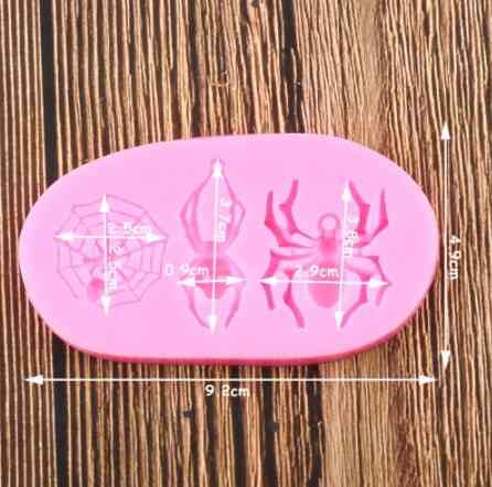 Молд силиконовый Пауки 92 на 49 мм розовый Киев