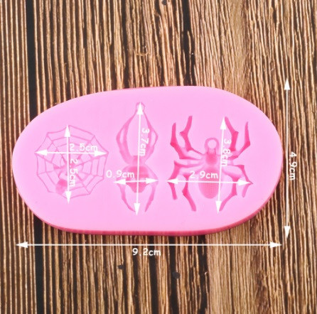 Молд силиконовый Пауки 92 на 49 мм розовый Киев - изображение 2