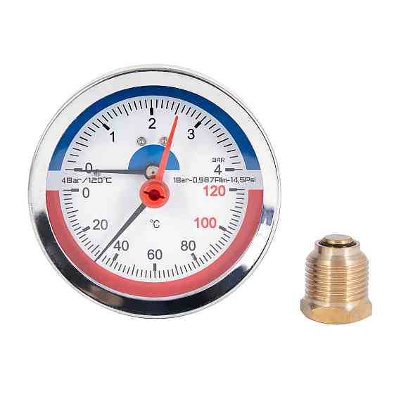 Термоманометр Thermo Alliance Standart 80 мм 1/2", заднє під'єднання SD1734B Київ