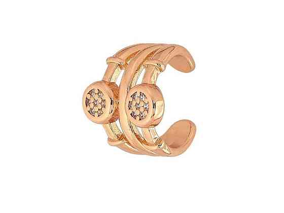 Сережки моно-кафа позолота 18K «Візерунок з кристалами» 290826 ТМ XUPING Київ