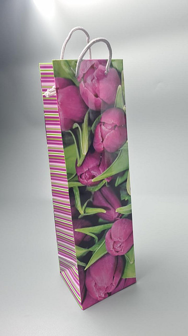 Пакет паперовий подарунковий під пляшку 12/9/36 (артBUT-31) (12 шт.) Харків - фото 3