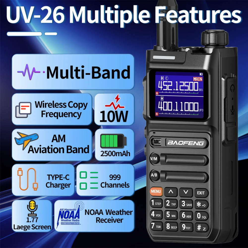 Рация многодиапазонная Baofeng UV-26 10Вт AM FM Черный Винница - изображение 4