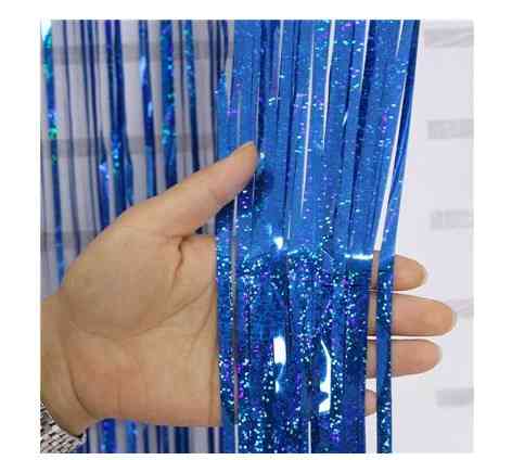 Фотозона штора дождик новогодний с голограммой 2 м на 1 м синий Киев