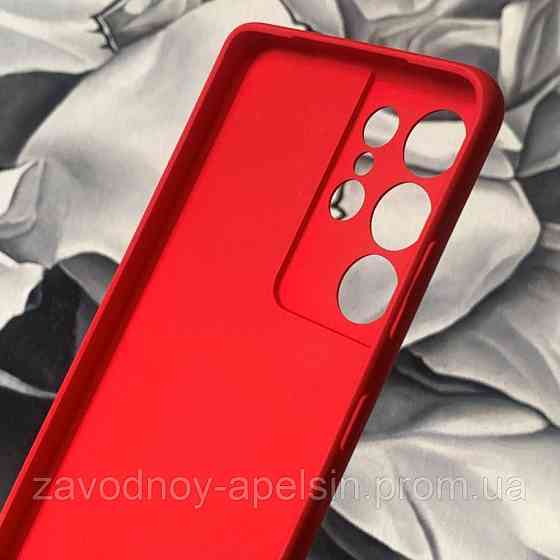 Samsung S21 Ultra G998 Чохол шкіряний Захист камери (червоний) Одеса
