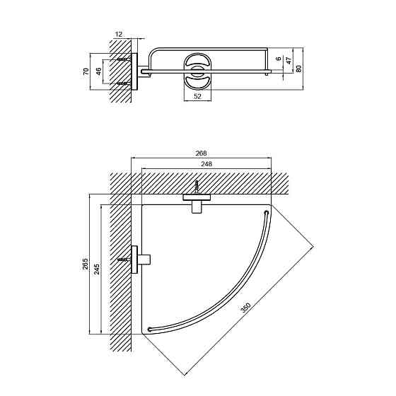 Полиця кутова Lidz Oreo 1001 скляна LDORE1001CRM22180 Chrome Київ
