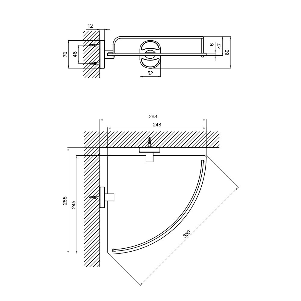 Полиця кутова Lidz Oreo 1001 скляна LDORE1001CRM22180 Chrome Київ - фото 2