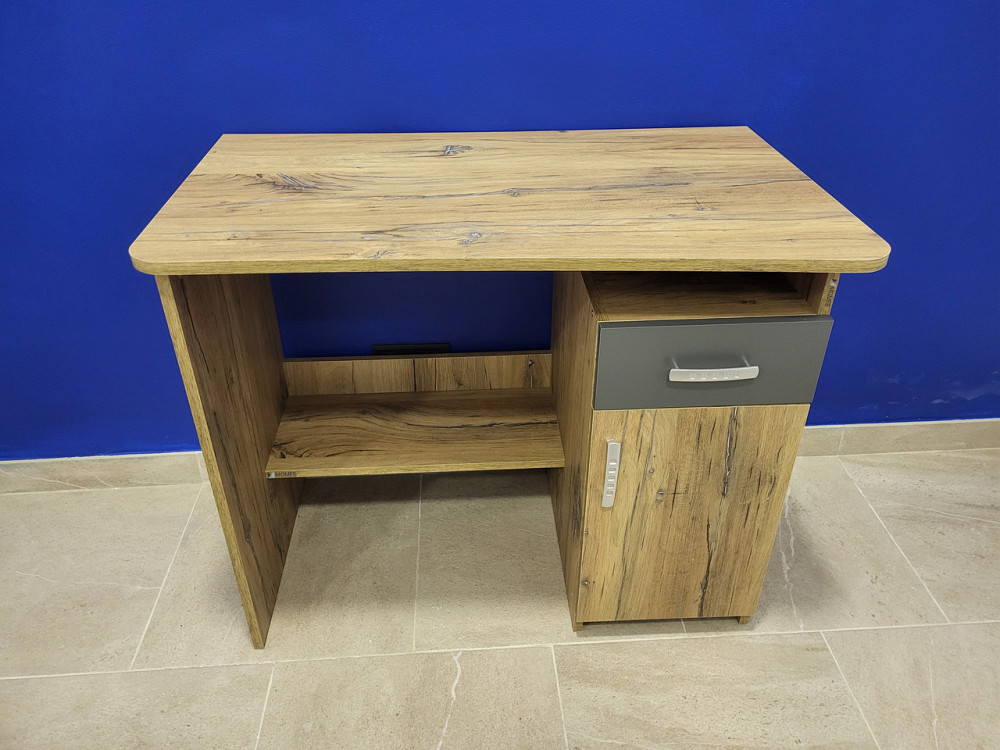 Стіл письмовий Ровесник 89х55 см - Дуб флагшток / Сірий Львів - фото 1