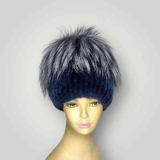 Шапка женская меховая Эдельвейс Стелла Синий Харьков