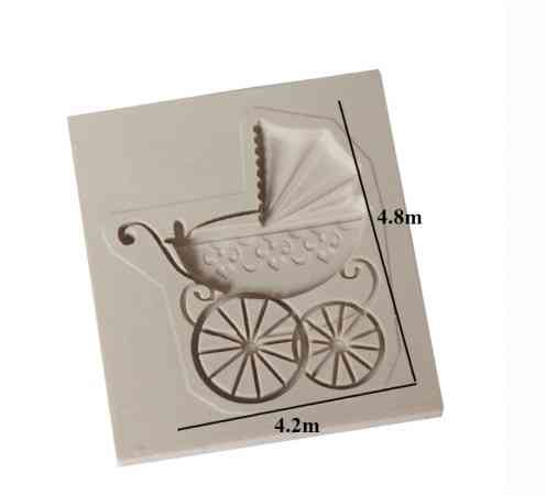 Молд силиконовый Коляска детская 48 на 42 мм серый Киев