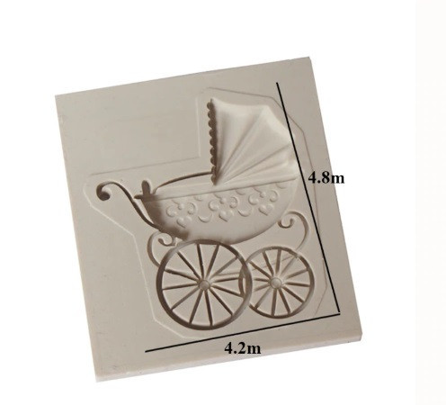 Молд силиконовый Коляска детская 48 на 42 мм серый Киев - изображение 2