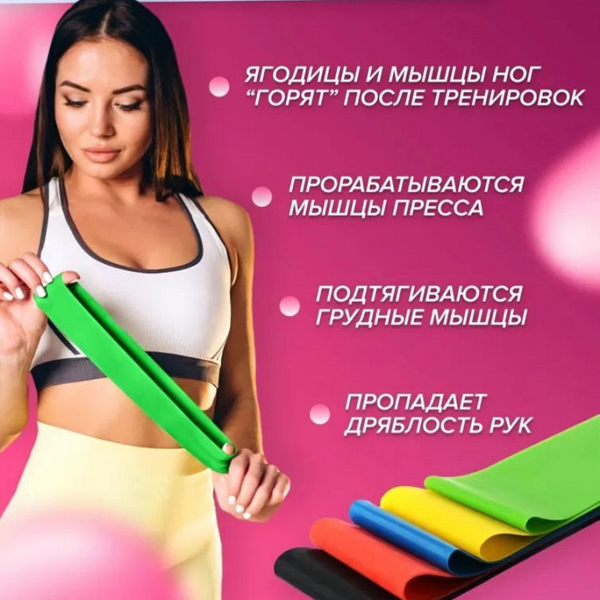 Фитнес в домашних условиях Fit Simplify 5 шт, Резиновые тренировочные петли, Эспандер резинка фитнес IA-85 Львов - изображение 10
