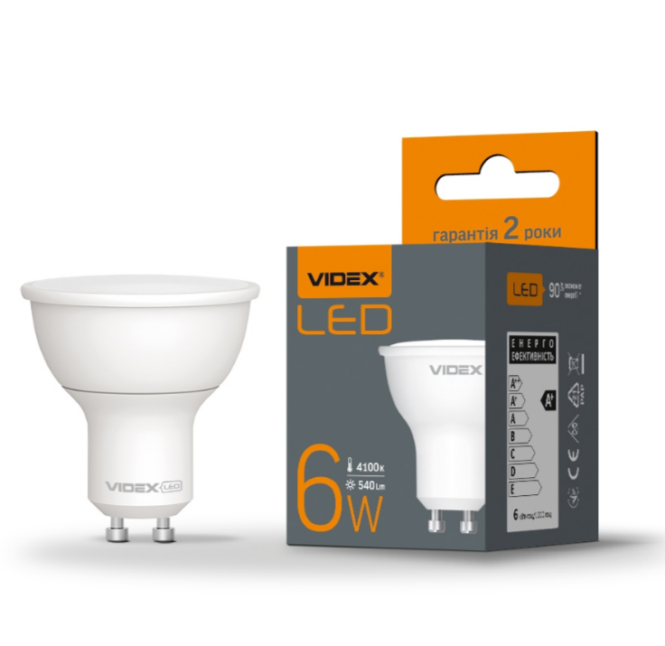 Лампа MR16e 6W GU10 4100К 220V LED Videx Житомир - фото 1