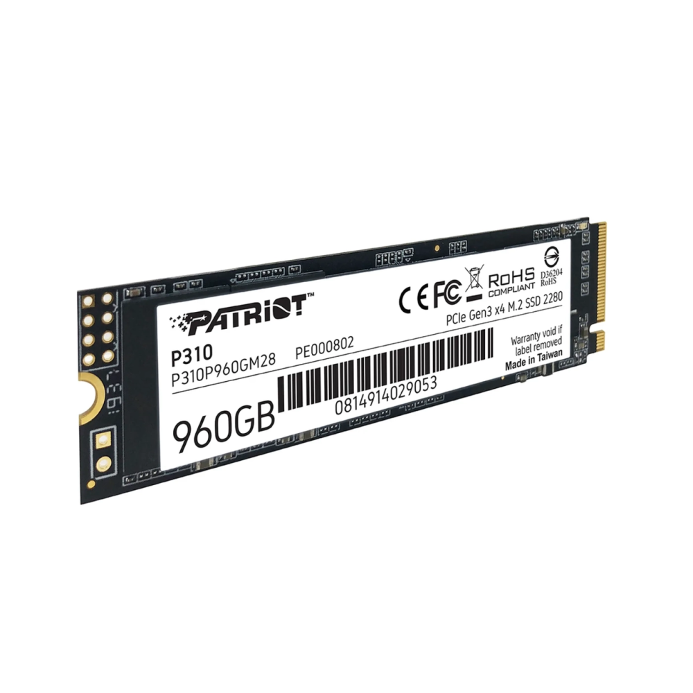 Накопичувач SSD M.2 Patriot P310 960GB NVMe 2280 PCIe 3.0x4 3D NAND TLC Київ - фото 7