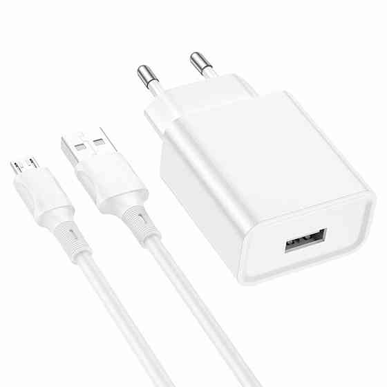 Мережевий зарядний пристрій BOROFONE BA74A Aspirer single port charger set(Micro) White Киев