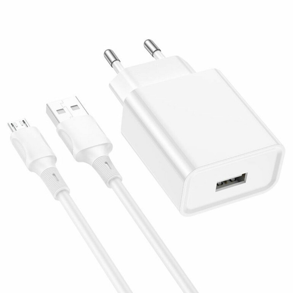 Мережевий зарядний пристрій BOROFONE BA74A Aspirer single port charger set(Micro) White Киев - изображение 1