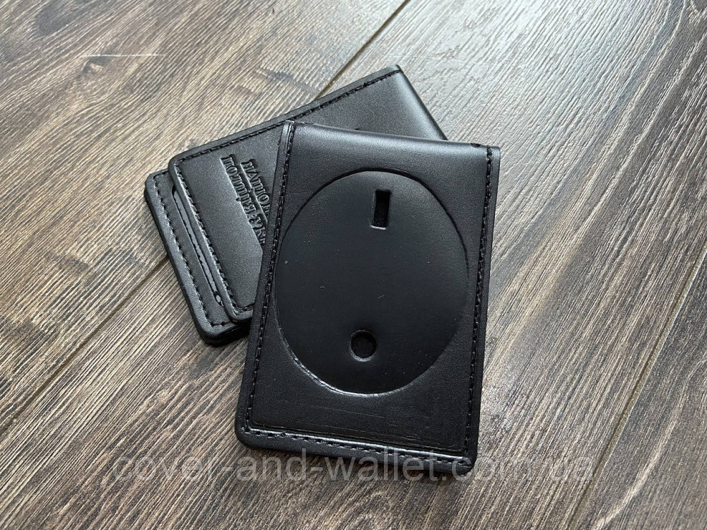 Шкіряна обкладинка НПУ (національна поліція) під жетон на два відділення PS Leather Київ - фото 6