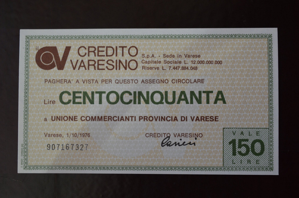 Чек. Італія 150 Лір 1976год (ЧК-1) ЛОТ 13 Полтава - фото 1