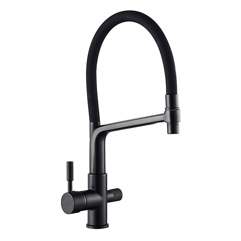 Змішувач для кухні з під'єднанням під фільтр MIXXUS PREMIUM BAROLO 021 чорний з підставкою (MI5927) Чернівці - фото 1