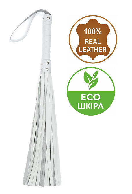 Флогер з комбінованої шкіри Flirty COMBO Leather - White, BM-00013 Sex Aura Київ - фото 1