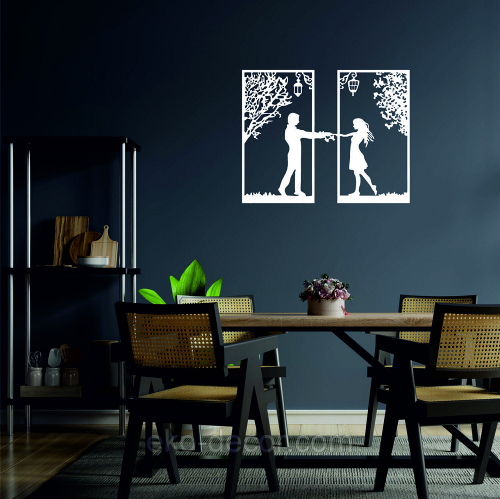 Декоративное настенное Панно «Девушка и парень» Декор на стену 70*55 см, Белый Киев - изображение 9