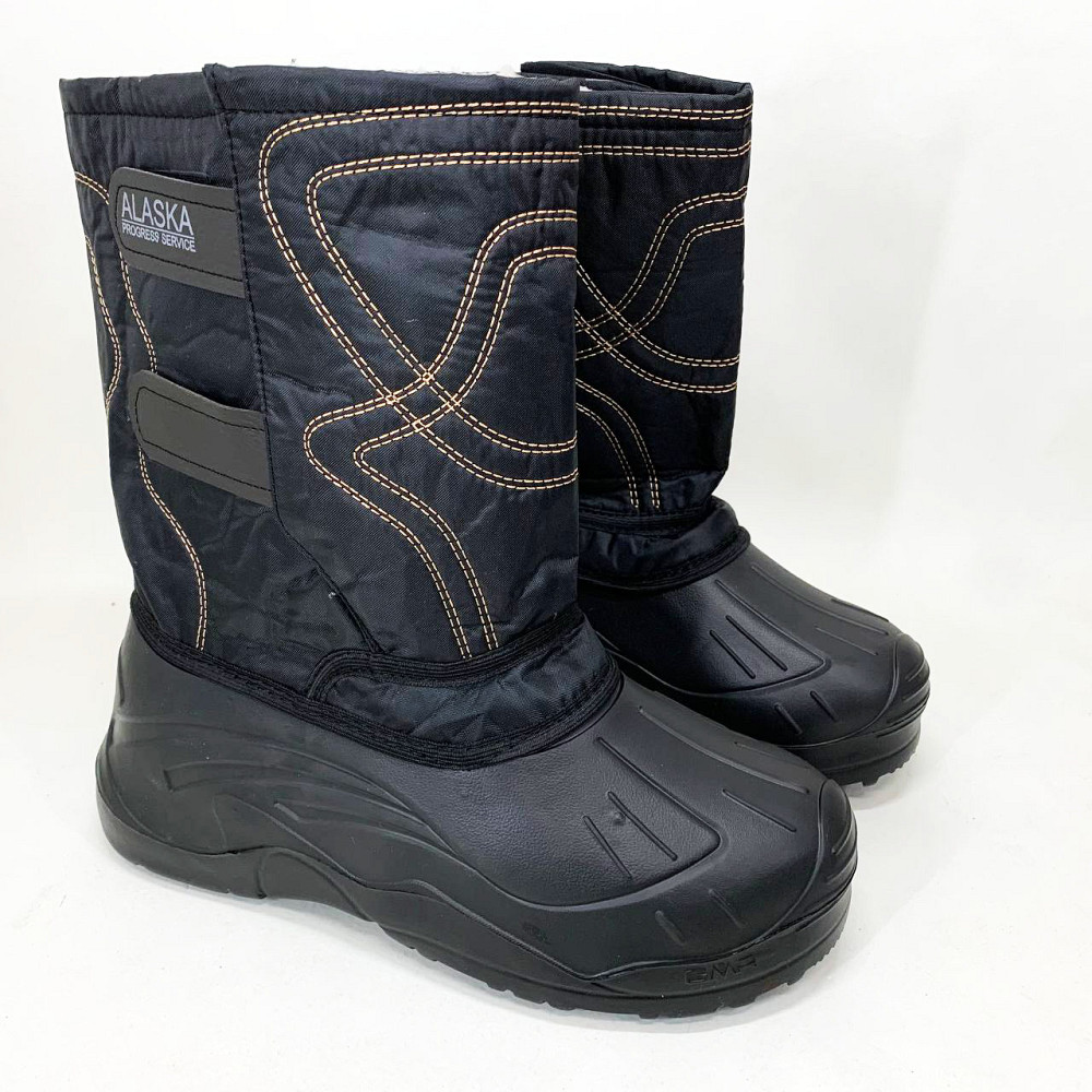 Черные ботинки для работы, Легкие сапоги для рыбалки, Осенняя утепленная обувь, Меховые бурки DH-16 Львов - изображение 4