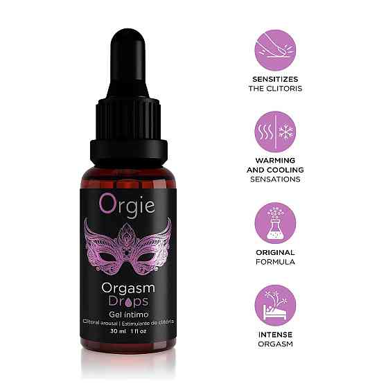 Збуджувальні краплі для клітора Orgie Orgasm Drops, 30 мл, ефект розігріву та охолодження Sex Aura Київ