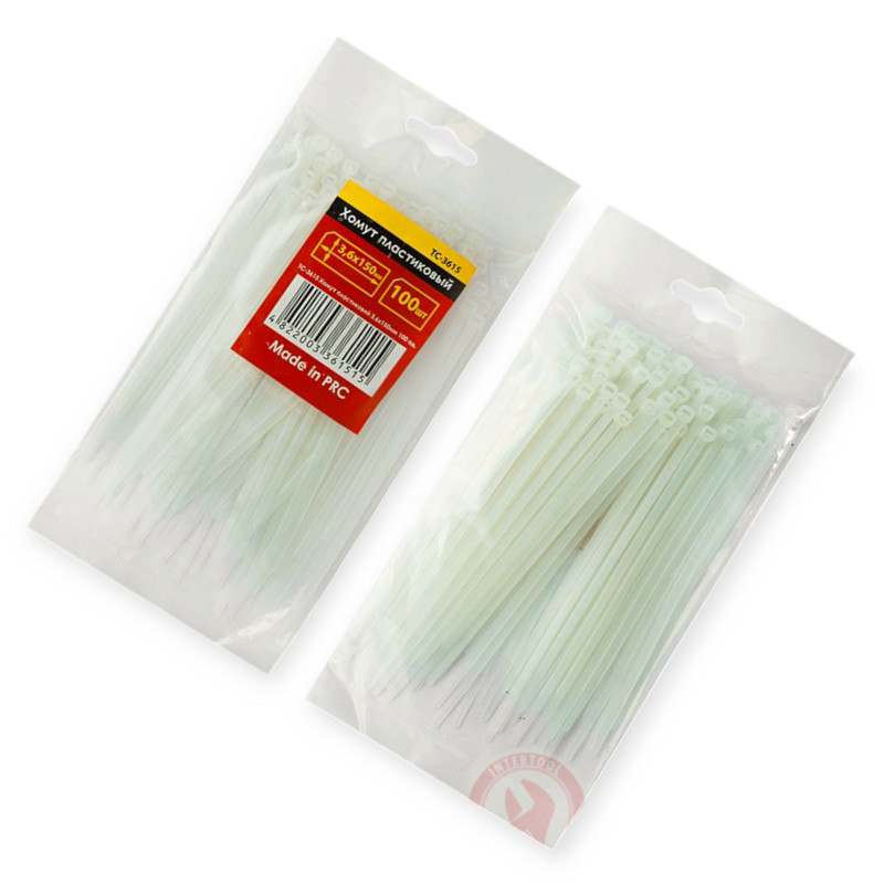 Хомут 300 x 4,8 білий пластиковий Мукачево - фото 1