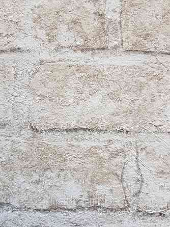 Шпалери вінілові на флізеліні Grandeco Anastasia метрові під цеглу структурні бежеві сірі молочні Київ