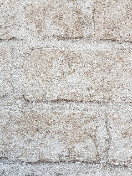 Шпалери вінілові на флізеліні Grandeco Anastasia метрові під цеглу структурні бежеві сірі молочні Київ - фото 2